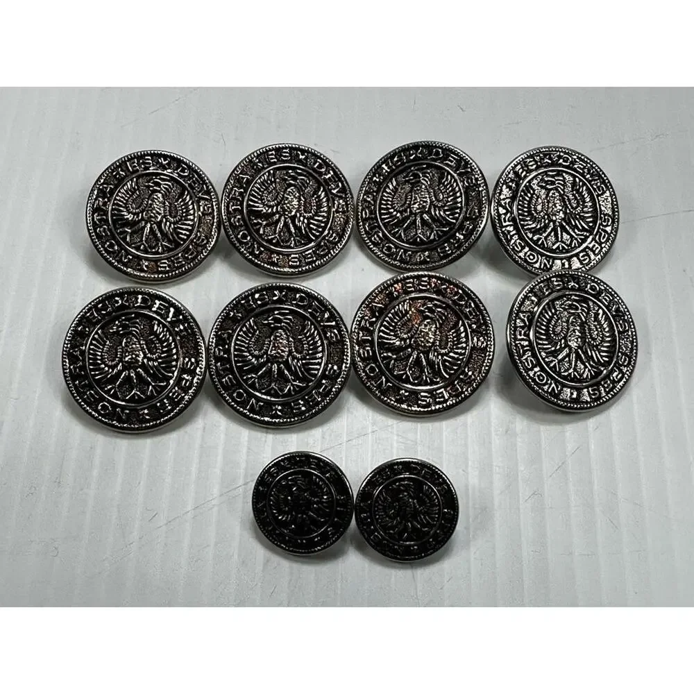 10‎ Hessian Military Jacket Buttons Silver Spes Nostra Es Devs God Is Our Hope